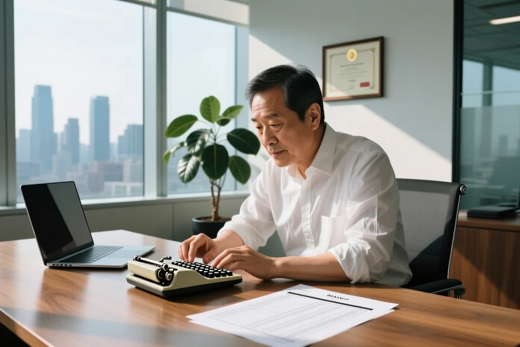 Accountant with a spreadsheet on screen and a calculator at a desk